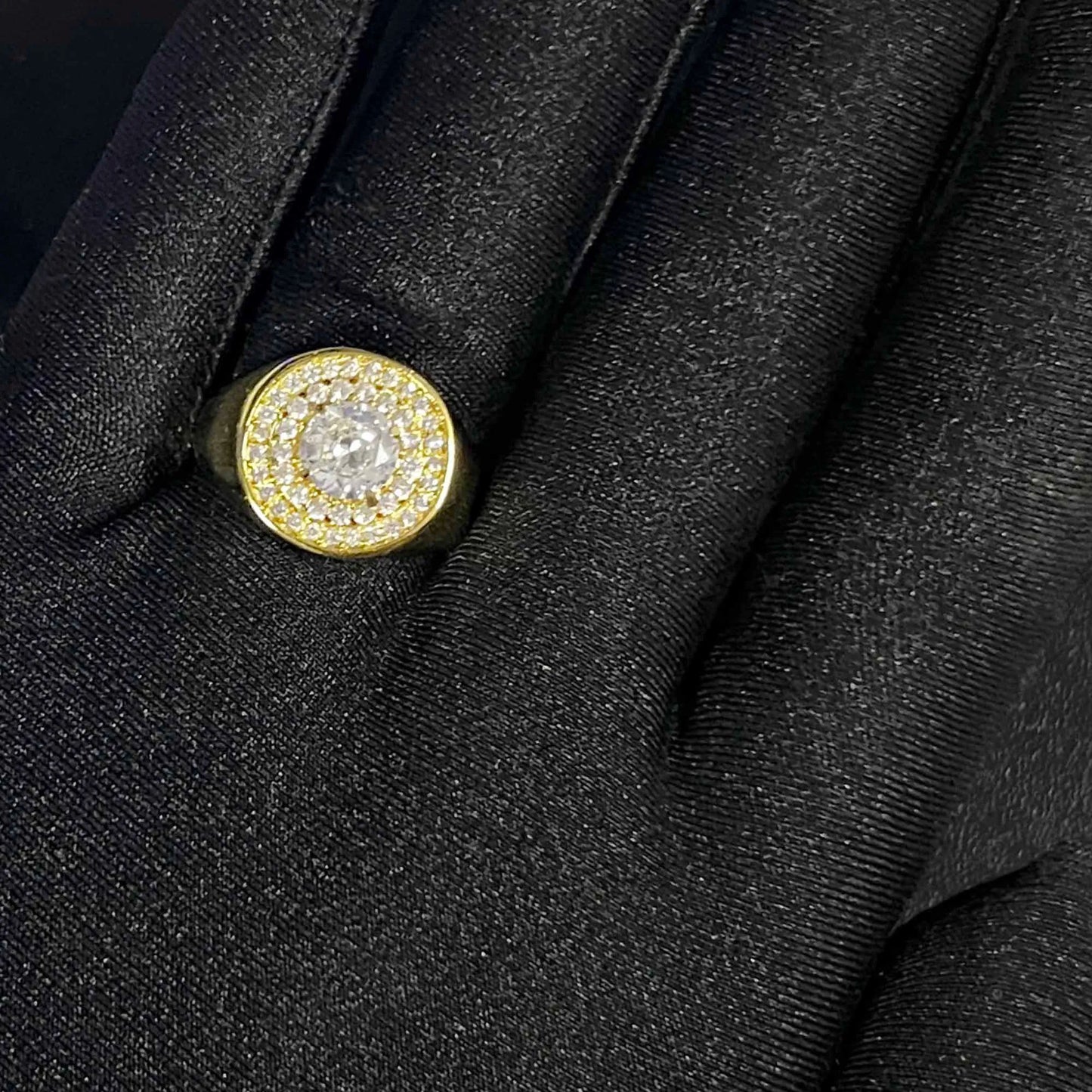 Anel 44 Pedras de Zircônia (8g) (Banho Ouro 24k)