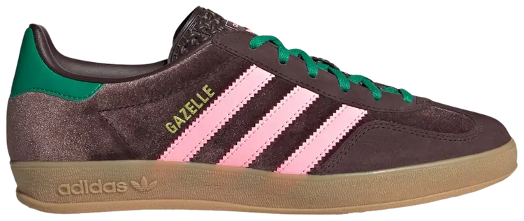 Adidas Gazelle Indoor “Dark Brown Glow Pink Court Green”