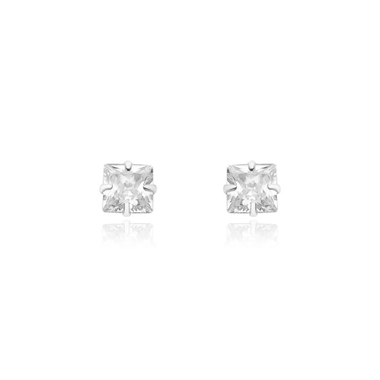 Brinco Pedra De Zircônia (4mmX4mm) (PRATA 925)