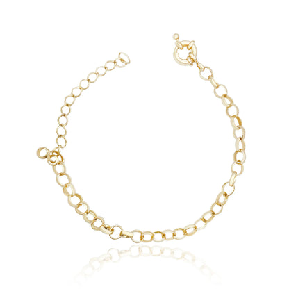 Pulseira Elo Português 5mm (Fecho Boia) (Banho Ouro 24k)