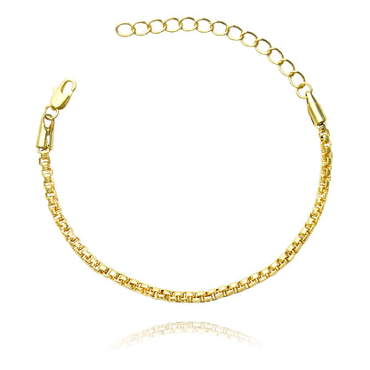Pulseira Veneziana 2,8mm (Fecho Garra) (Banho Ouro 24k)