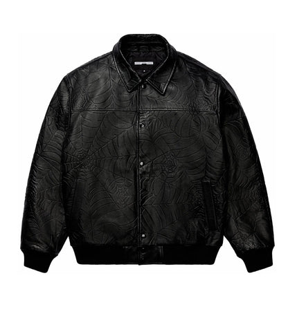 Jaqueta Sp5der “Debossed Web Leather”