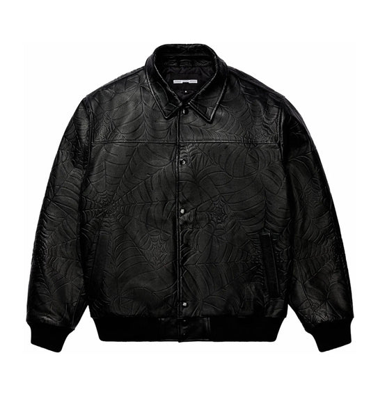 Jaqueta Sp5der “Debossed Web Leather”