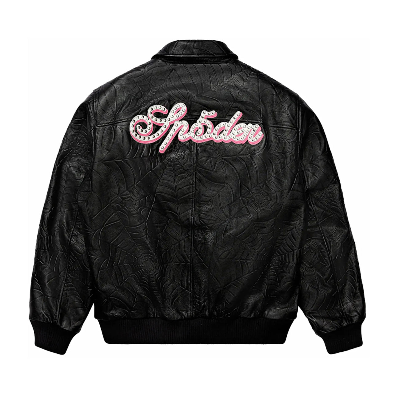 Jaqueta Sp5der “Debossed Web Leather”