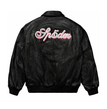 Jaqueta Sp5der “Debossed Web Leather”