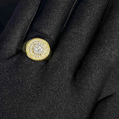 Anel 44 Pedras de Zircônia (8g) (Banho Ouro 24k)