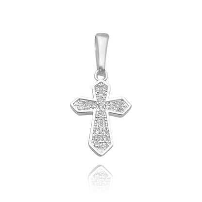Pingente Crucifixo Cravejado (1,4cmX1cm) (PRATA 925)