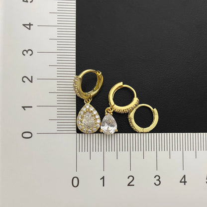 Trio de Brinco Boreal com Pedras de Zircônia (Banho Ouro 24K)