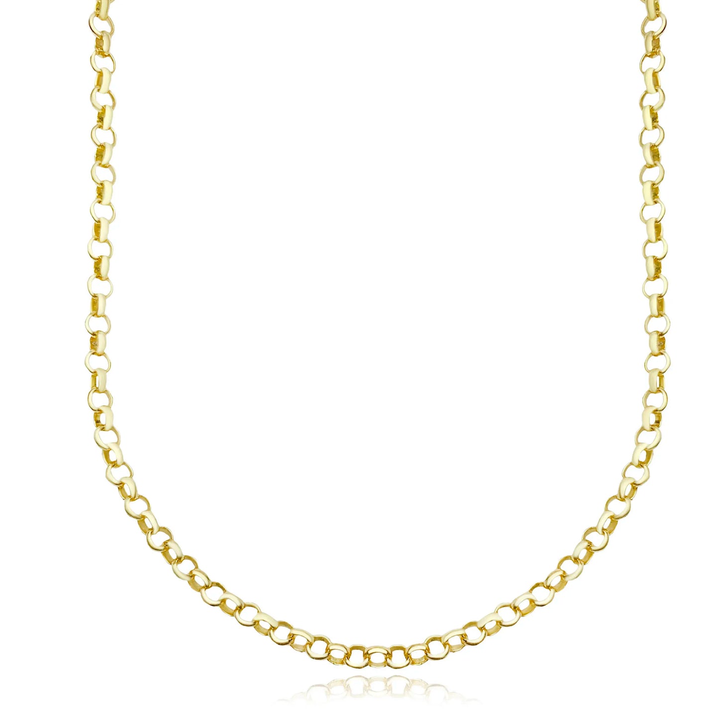 Corrente Elo Português 3mm (Fecho Tradicional) (Banho Ouro 24k)