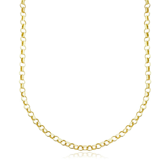 Corrente Elo Português 3mm (Fecho Tradicional) (Banho Ouro 24k)