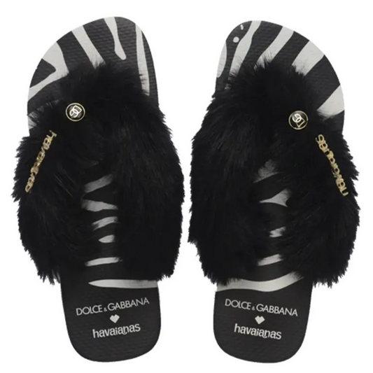 Chinelo Dolce&Gabbana x Havaianas "Top Faux Fur"